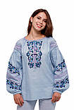 Вишиванка жіноча Вітана (Ж1602) (льон небесно-блакитний), фото 5