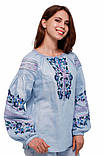Вишиванка жіноча Вітана (Ж1602) (льон небесно-блакитний), фото 3