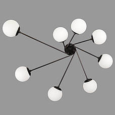 Чорна стельова сучасна люстра на 8 плафонів (52-9803-8 BK+WH), фото 2