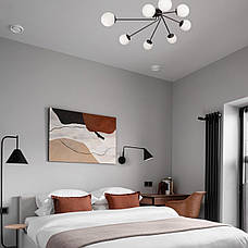 Чорна стельова сучасна люстра на 8 плафонів (52-9803-8 BK+WH), фото 4