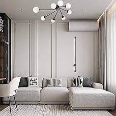 Чорна стельова сучасна люстра на 8 плафонів (52-9803-8 BK+WH), фото 5