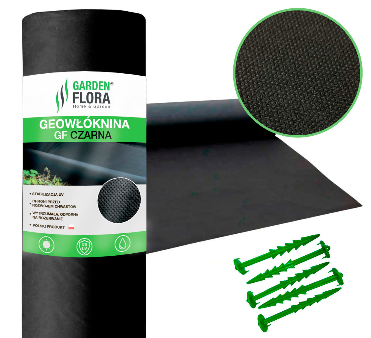 Геотекстиль чорний щільність 130 г/м² 3,2x25 м — Garden Flora