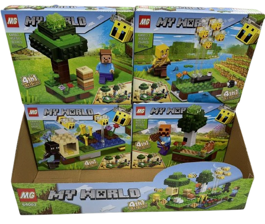 Дитячий блочний конструктор Minecraft My World 64003 Бджолина ферма в асортименті Kt
