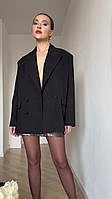 Жіночий піджак з поясом чорний