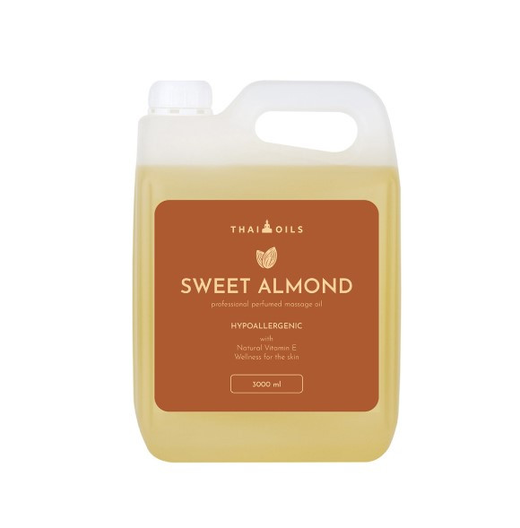 Масажна олія для всіх типів шкіри зволожуюча Thai Oils Sweet almond 1000 ml Олія для масажу Солодкий мигдаль
