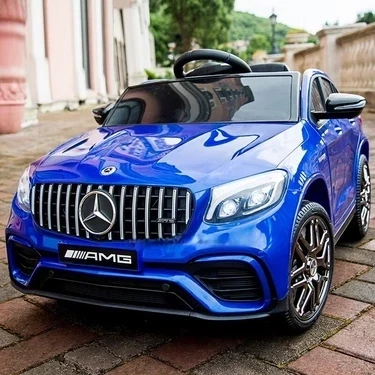 Дитячий електромобіль Синє авто Mercedes Benz GLC 63S / Електрокар легковик хлопчикові на р/у USB 4WD 30W 12V, фото 1
