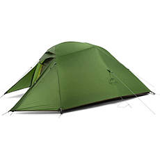 Намет надлегкий тримісний з футпринтом Naturehike Cloud Up 3 Updated NH18T030-T, 20D, темно-зелений