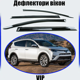 Дефлектори вікон, вітровики Toyota RAV 4 IV 2013-2018 (скотч) VIP