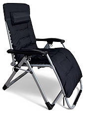 Розкладне крісло шезлонг LEOBRO Zero Gravity Premium Plus Чорне (LB-ZGC-E1-BLK), фото 2