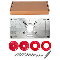 Пластина для фрезера 235х120х8мм зі змінними кільцями, алюмінієва