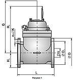 Лічильник гарячої води турбінний Gross WPW-UA DN150 300 мм 250 м³/год R100 Т90 з фланцями, фото 2