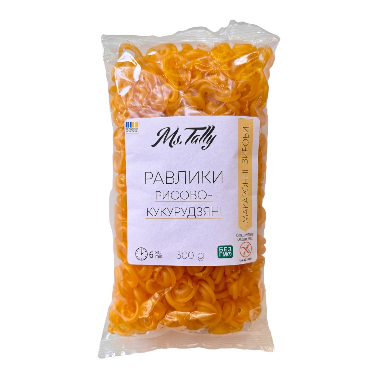 Макаронні вироби Равлики рисово-кукурудзяні
300 г Ms.Tally, фото 1