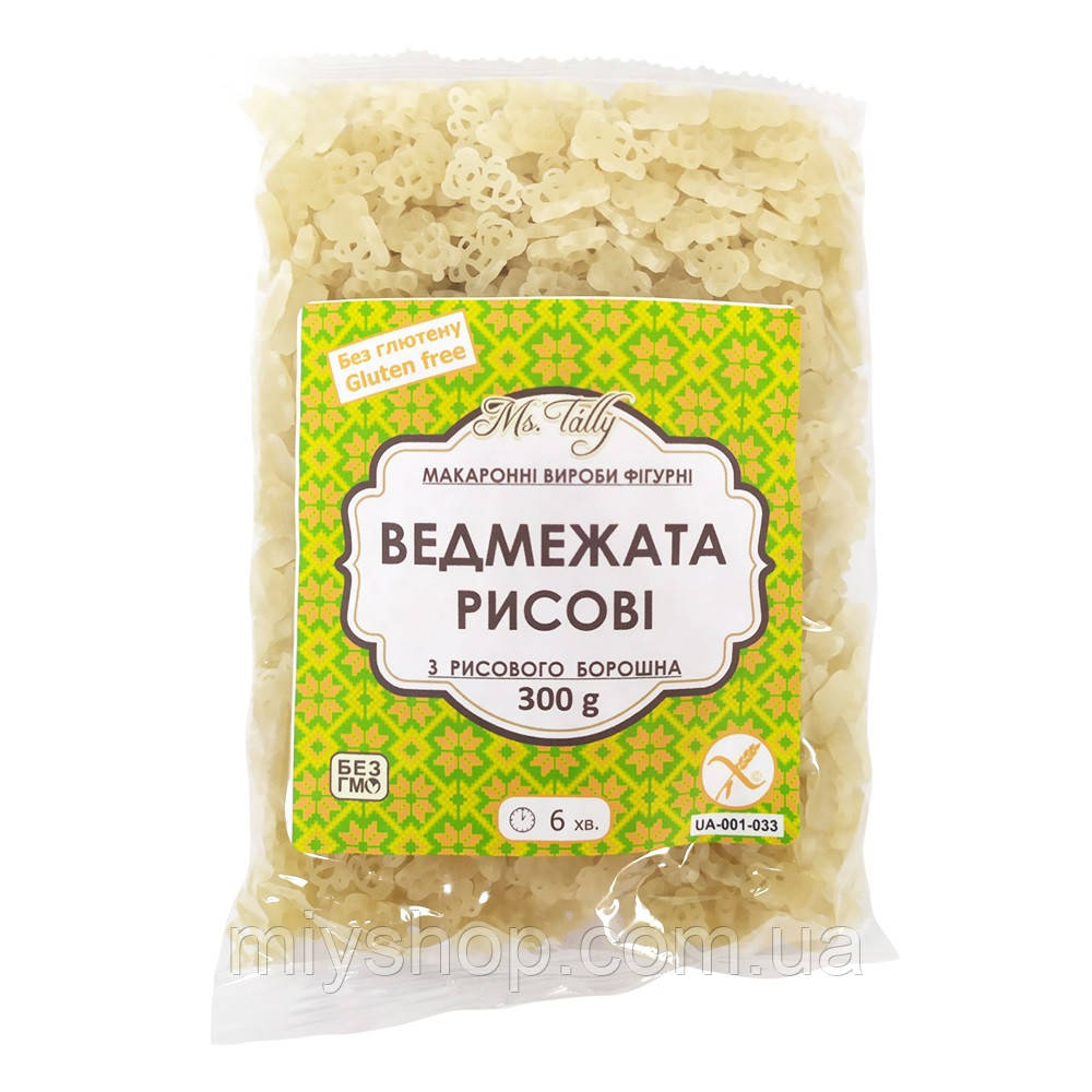 Макаронні вироби рисовi “Ведмежата” 300 г Ms.Tally, фото 1
