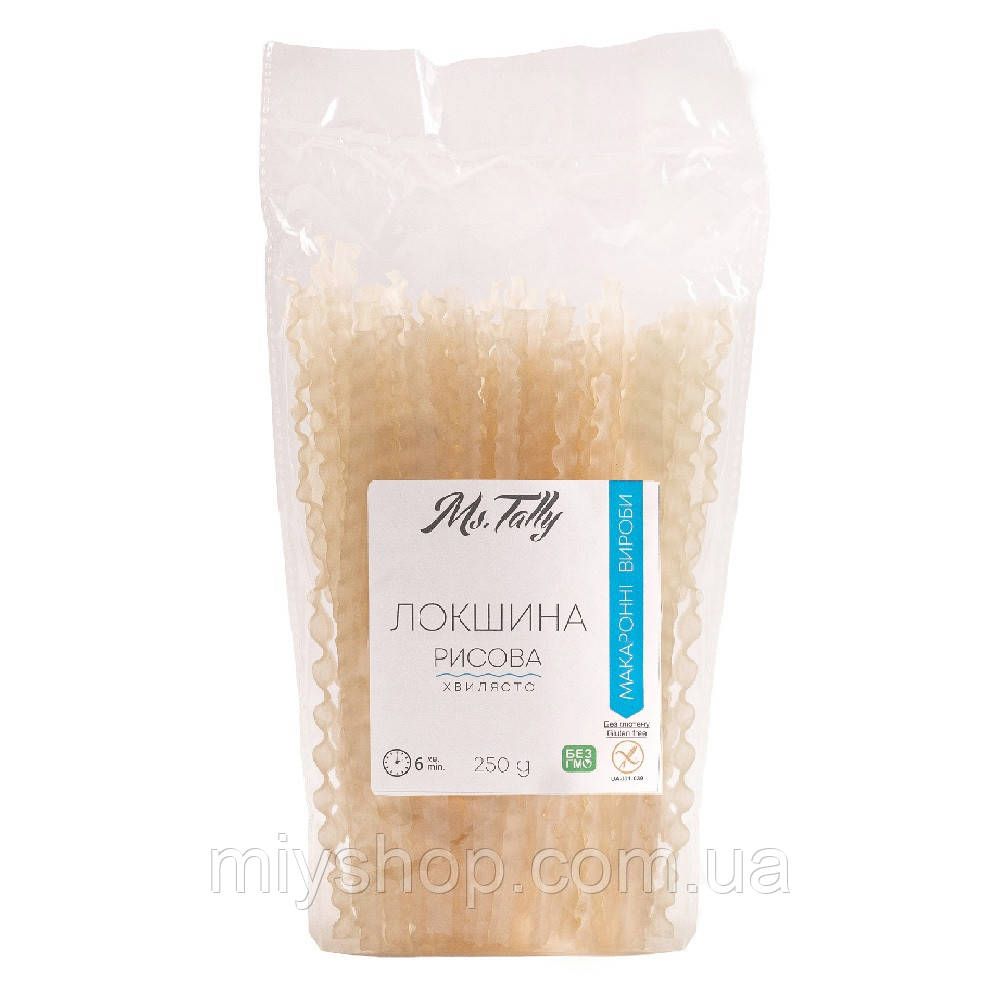 Макаронні вироби Локшина рисова хвиляста 300 гр Ms.Tally, фото 1