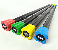 Бодибар 2кг/3кг/4кг/5кг (длина 122 см, диаметр 30 мм) палка гимнастическая для фитнеса