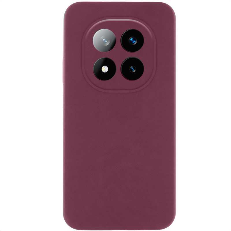 Чохол Silicone Cover Lakshmi Full Camera (AAA) для Xiaomi Redmi Note 14 Pro 4G | Мікрофібра Бордовий / Plum, фото 1