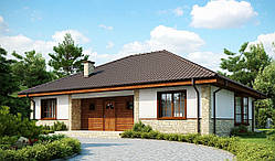 MS-001AL проєкт одноповерхового будинку з терасою.