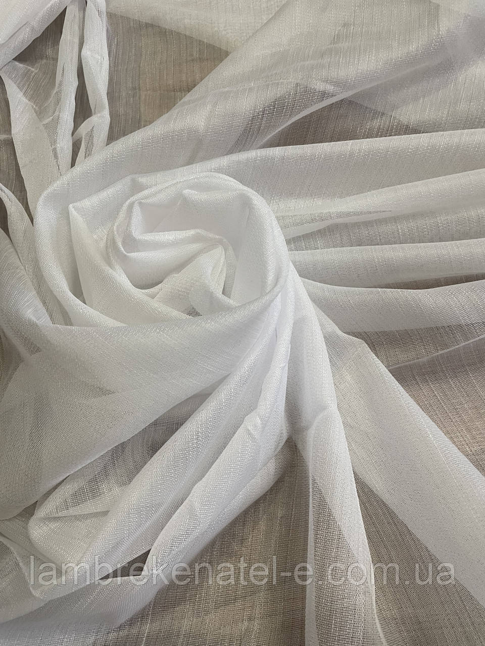 Тюль бамбук преміум щільний непрозорий, білий з обважнювачем, Туреччина, залишко 3,5 м, фото 1