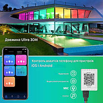 Світлодіодна стрічка Mexllex 30M, світлодіодна стрічка RGB із синхронізацією кольорів і пультом дистанційного керування, фото 4