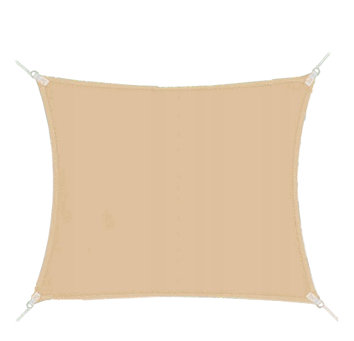 Тіньовий тент-вітрило від сонця квадратний 3х3м сітка (Бежевий)
