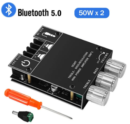 Стерео підсилювач звуку ZK-502MT 50Вт*2 канала, Bluetooth v5.0, тембрблок