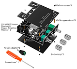 Стерео підсилювач звуку ZK-502MT 50Вт*2 канала, Bluetooth v5.0, тембрблок, фото 3