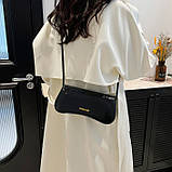 Жіноча сумка 10490 багет чорна, фото 5