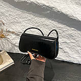 Жіноча сумка 10490 багет чорна, фото 2