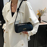 Жіноча сумка 10490 багет чорна, фото 4