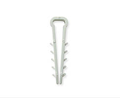 Дюбель-ялинка (затискач) для плоского кабелю Polax 6 х 3 мм білий (37-057)