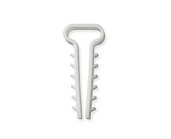 Дюбель-ялинка (затискач) для плоского кабелю Polax 14 х 5 мм білий (37-061)