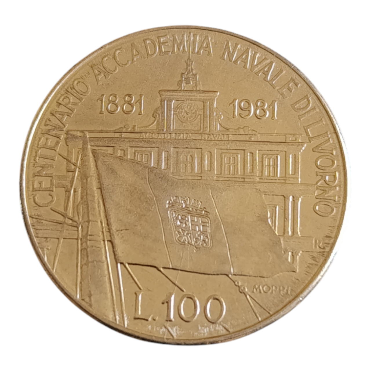 Італія 100 лір, 1981 100-та річниця - Заснування Морської Академії в Ліворно