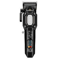 Акумуляторна машинка для стрижки (clipper) VGR V-600 BLACK, 6 насадок, регулятор висоти, LED display, 7000 R