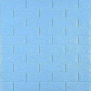 3D панель самоклеюча 700х770х5мм цегла Блакитна (005-5) SW-00000297