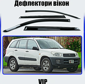 Дефлектори вікон, вітровики Toyota RAV 4 II 2000-2005 (скотч) VIP