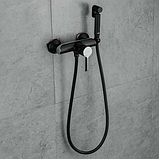 Змішувач для душу GAPPO G2003-6, з гігієнічною лійкою, чорний/хром, фото 5