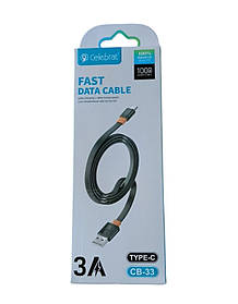 Кабель плоский, USB-Type-C, 3A, CB-33