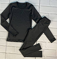 Комплект жіночий спортивний футболка довгий рукав+лосини мікродайвінг