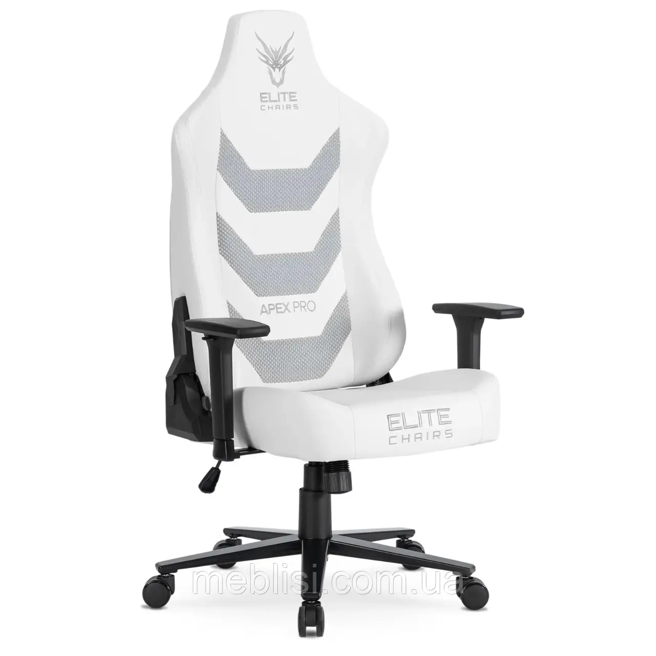 Крісло комп'ютерне (геймерське) APEX Білий - регульовані підлокітники (MEBEL ELIT) ME.APEX/B/E/FO