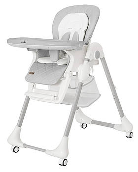 Carrello Toffee CRL-9502/3 стілець для годування — складаний, екошкіра, 5‑точкові ремені, регульована підніжка, колеса зі стопорам