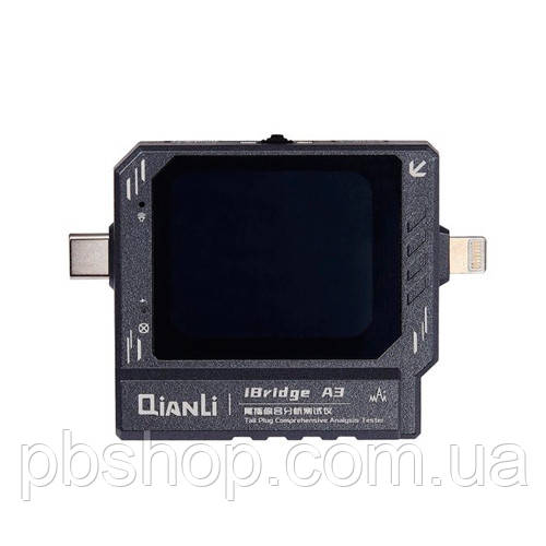 USB тестер діагностики роз'ємів живлення Type-C і Lightning, QianLi iBridge A3, фото 1
