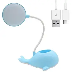 Настільна лампа акумуляторна з підставкою під ручки 400 mAh, 2Вт, Блакитний / Лед лампа / Світлодіодна лампа
