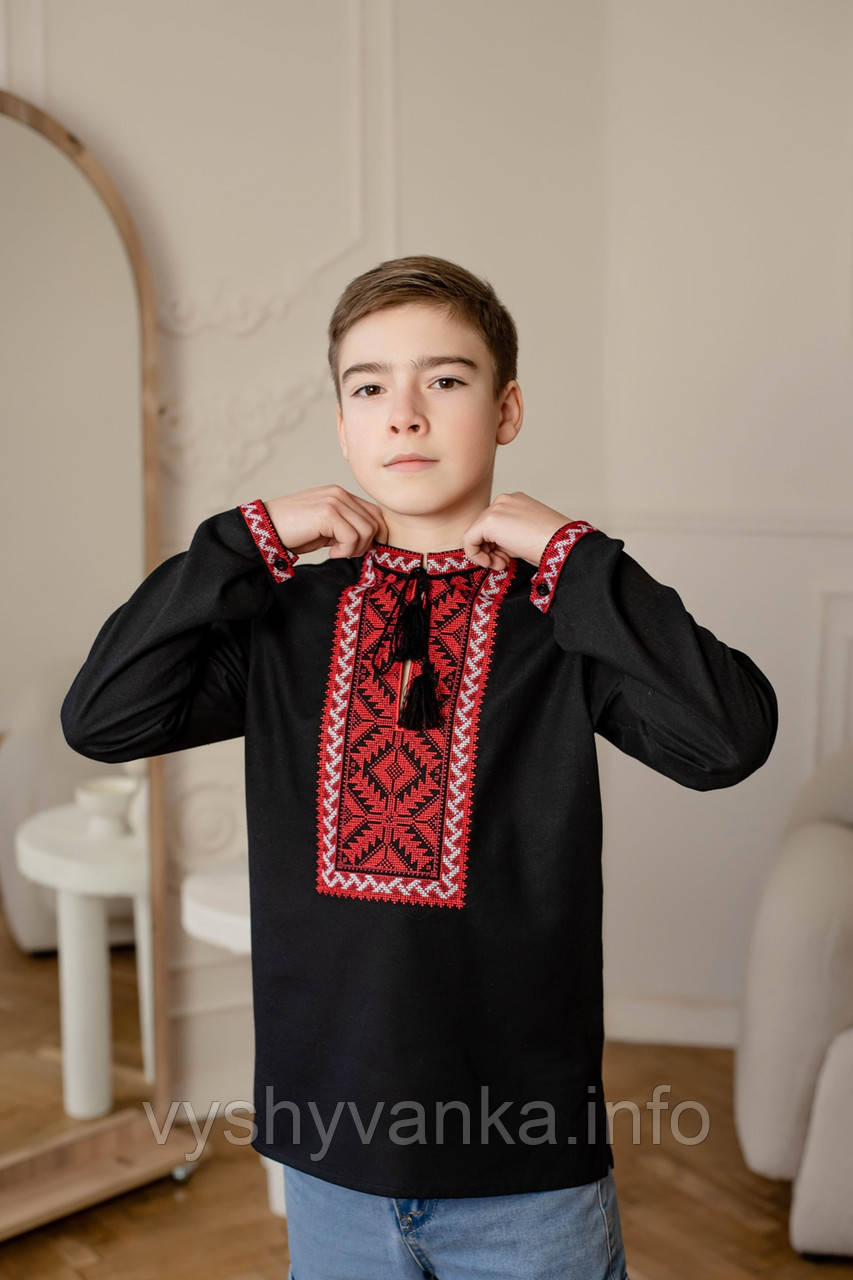 Стильна вишиванка для хлопчика на довгий рукав, арт. 4455