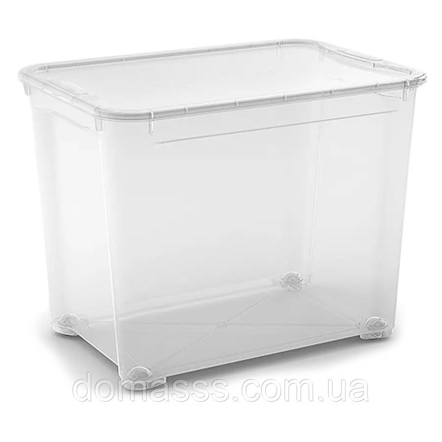 Контейнер для зберігання з кришкою та колесами T box Curver 70l (00699)