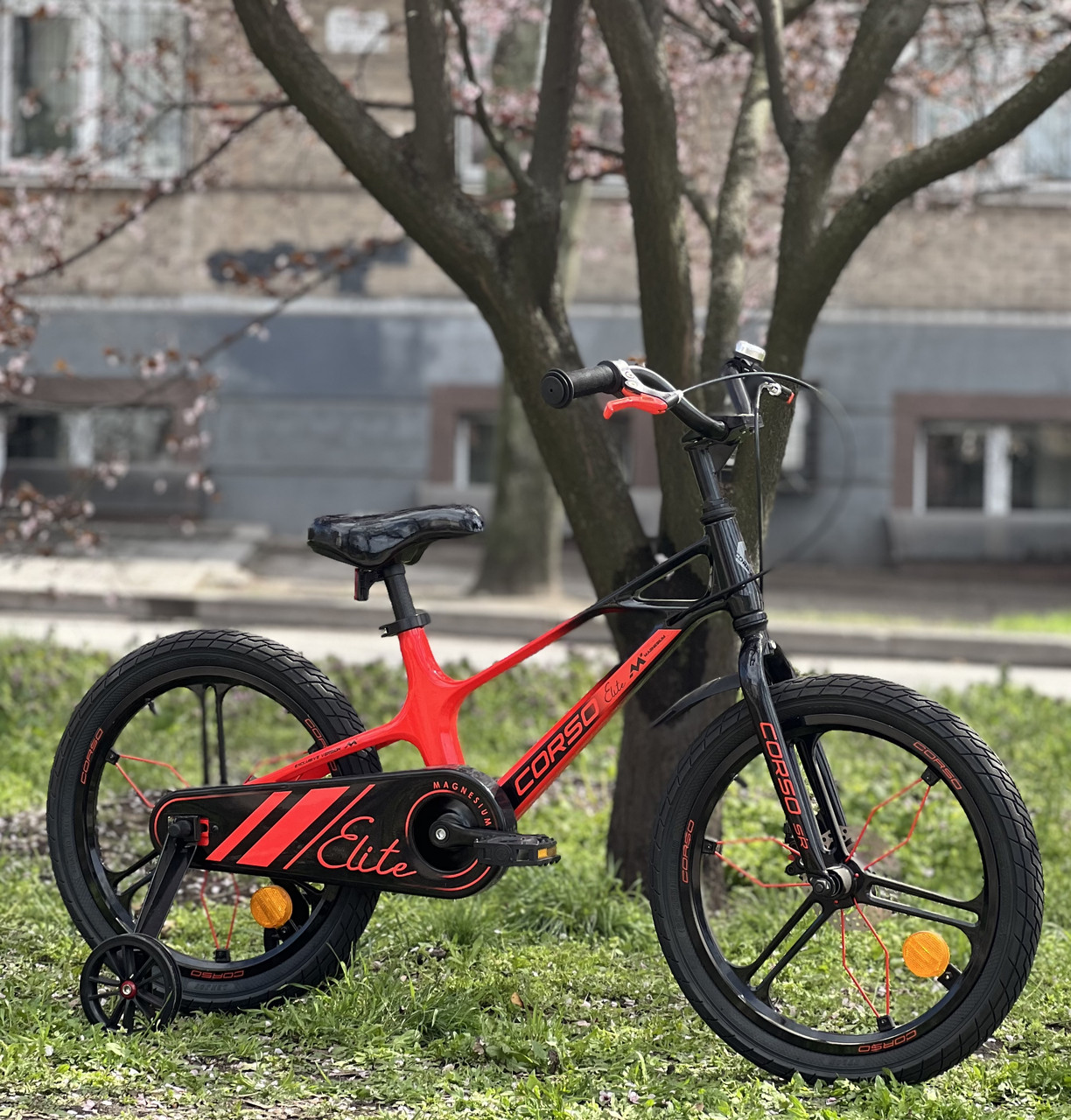Велосипед дитячий 18" Corso Elite ELT-18375 чорно-червоний на зріст 105-115 см