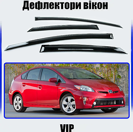 Дефлектори вікон, вітровики Toyota Prius 2009-2015 (скотч) VIP