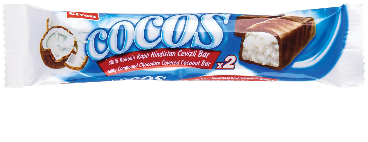 Батончик з кокосовою начинкою COCOS 48г*24шт ТМ Elvan