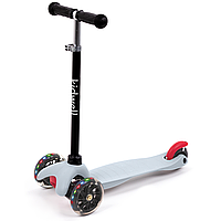 Самокат триколісний дитячий з підсвічуванням коліс Kidwell Uno gray (колеса PU) Сірий