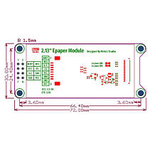 E-ink дисплей 2кольори WeAct Epaper 2.13" 250x122 SPI чорний білий, фото 6