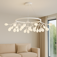 Підвісна люстра Гілочки з білими плафонами Artlight цоколь G4 ламп 45 шт колір Білий 887/45WHY